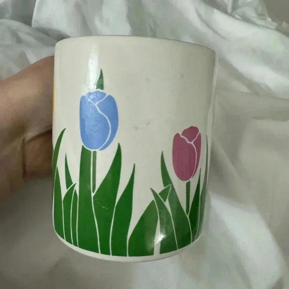 Vintage 1989 FTDA Tulip Flower Coffee Cup Mug Cottagecore MCM Shabby Chic - Picture 7 of 10